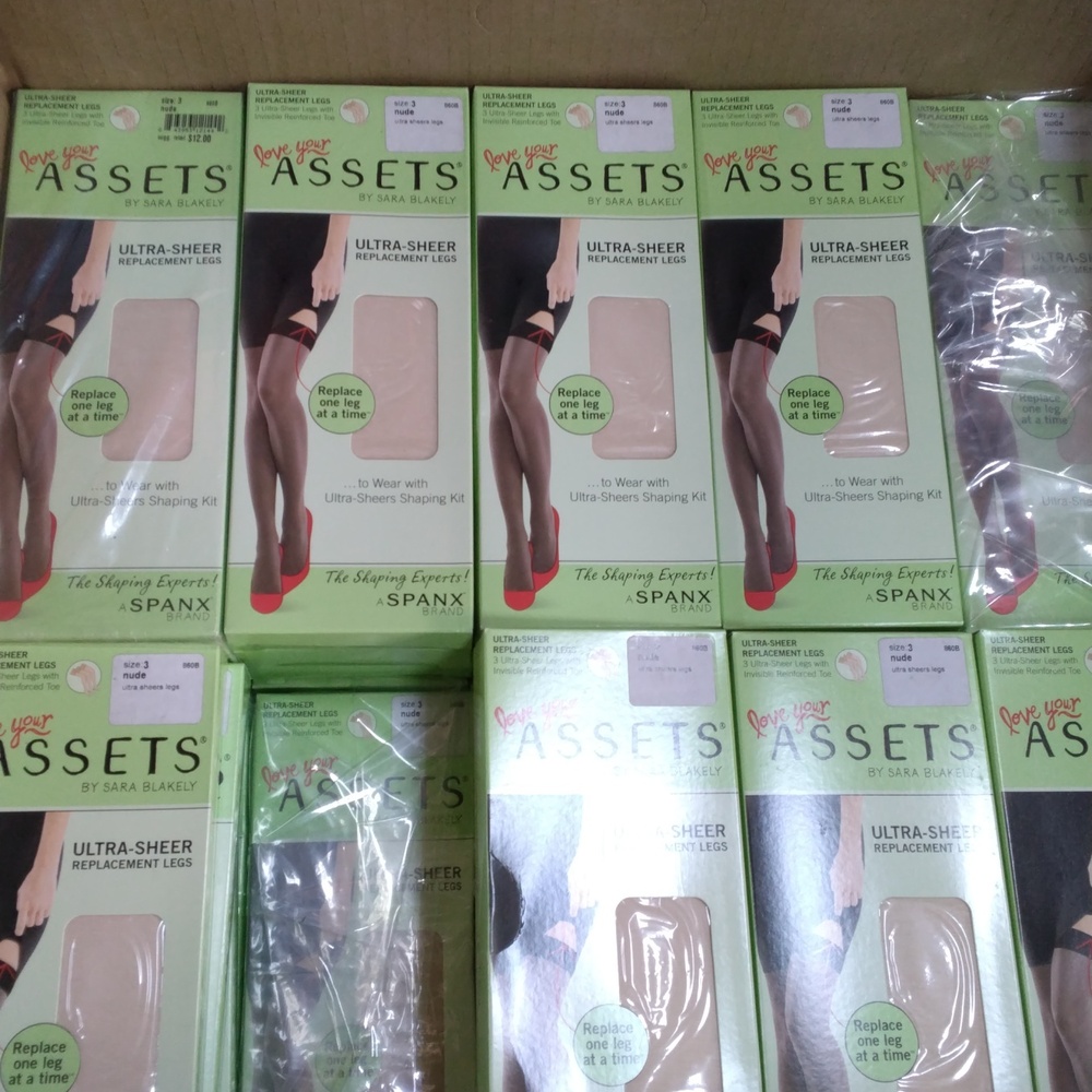 ( LOT OF 9 )NWT Assets by Sara Blakely Nude Ultra Sheer Replacement Legs, Size 3